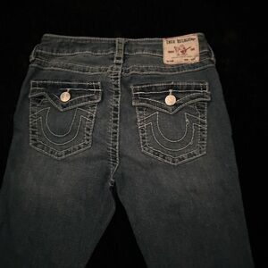 True Religion Women's Indigo Skinny Jeans with Contrast Stitching